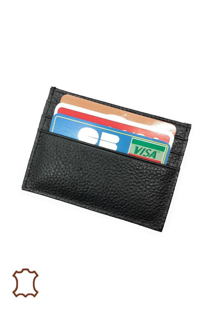 Portafoglio uomo slim pelle da porta carte di credito tessere portatessere nero